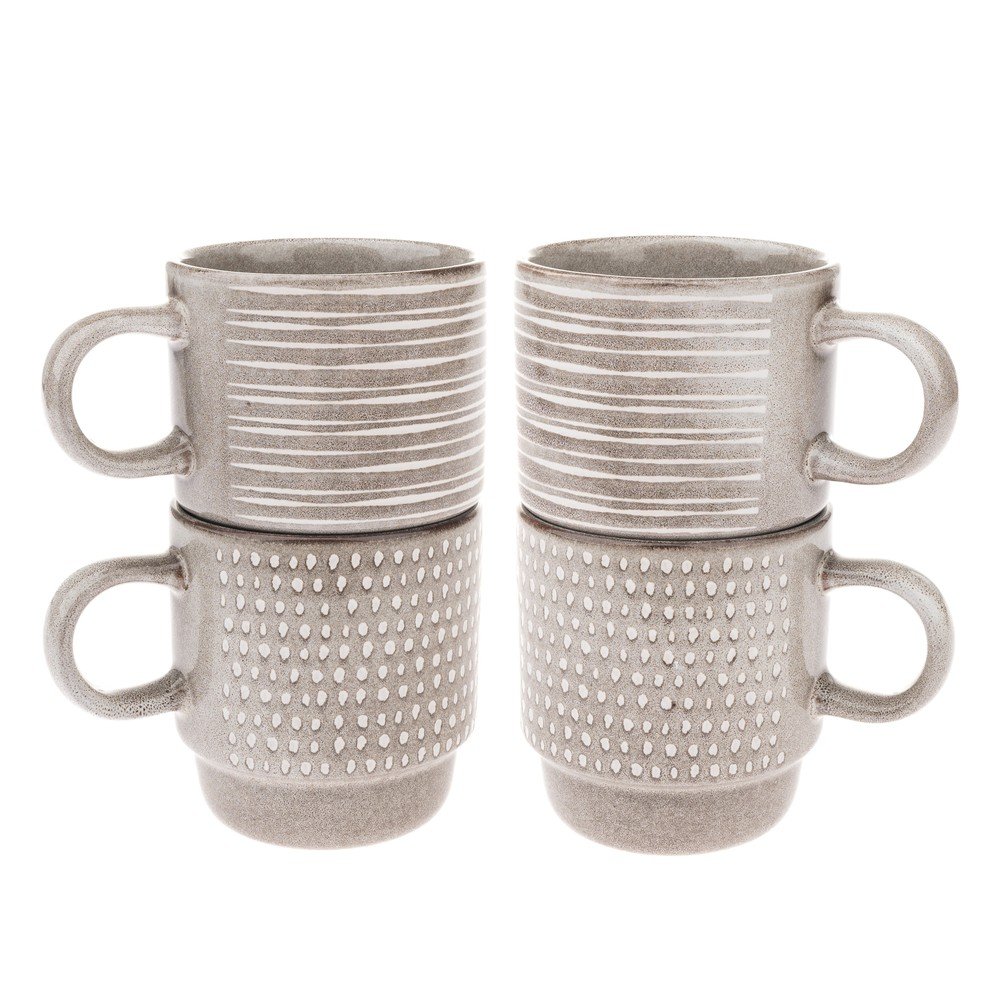 Tazzine in set marrone chiaro in ceramica 4 pz 290 ml – Dakls | Tazzine