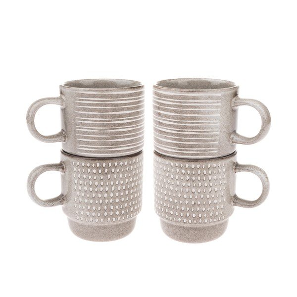 Tazzine in set marrone chiaro in ceramica 4 pz 290 ml – Dakls