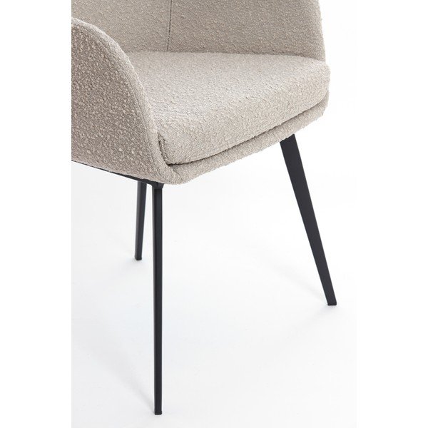 Sedia da pranzo beige in imbottito con braccioli Leone – Light & Living-image-4