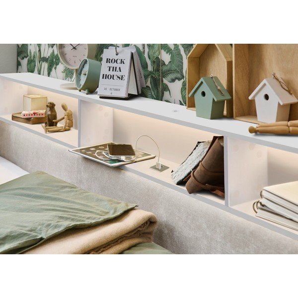 Letto da bambini con sponde beige con contenitore rete non inclusa 90x200 cm Uno – Meise Möbel-image-3