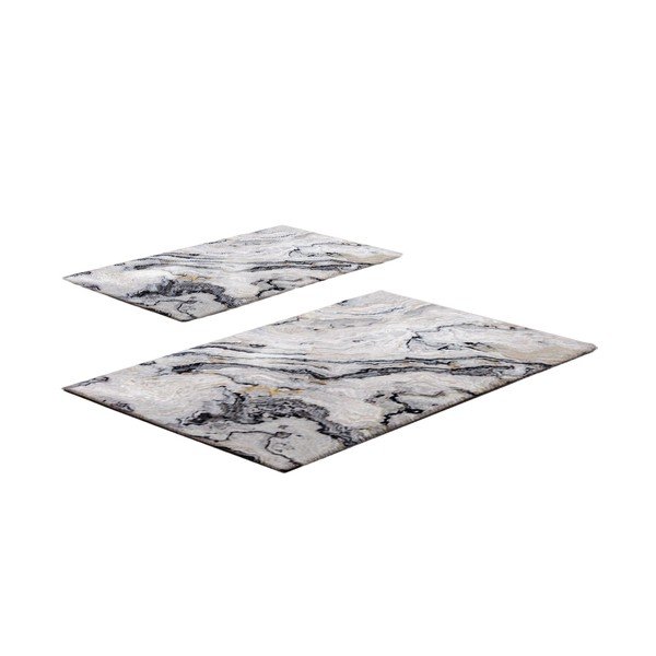 Set di tappetini per il bagno greige 2 pz 60x100 cm CT – Foutastic