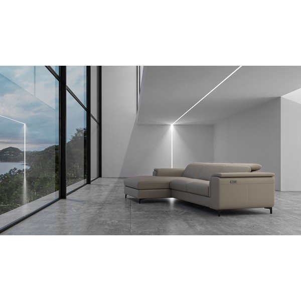 Divano angolare in pelle marrone chiaro (angolo sinistro) Brito - MESONICA-image-1