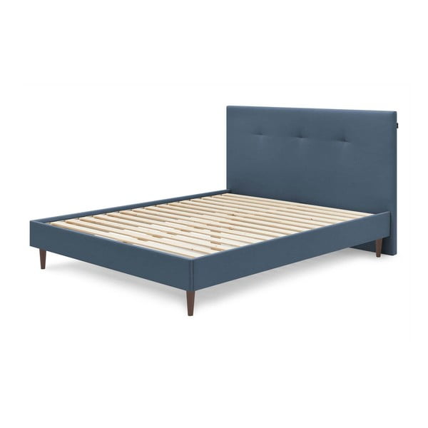 Letto matrimoniale imbottito blu con griglia 180x200 cm Tory - Bobochic Paris