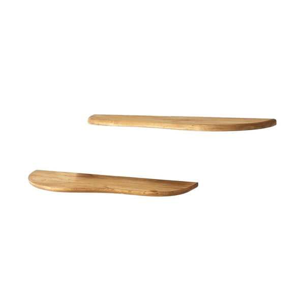 Mensole in legno di quercia in colore naturale in set da 2 pezzi 100 cm Wavy - Kalune Design