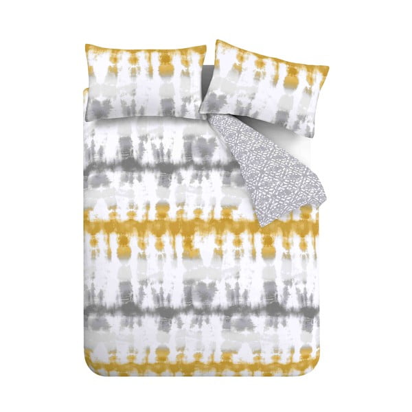 Biancheria da letto in cotone giallo-grigio 200x200 cm Hermosa - Pineapple Elephant