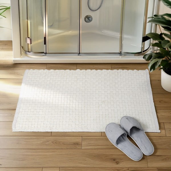 Tappetino per il bagno bianco in tessuto 50x80 cm Ecoli – Wenko-image-1