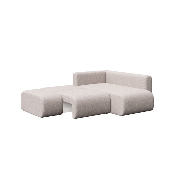 Divano angolare in grigio chiaro allungabile/con contenitore (con penisola a destra/con chaise lounge) Lumine – Ghado-image-3