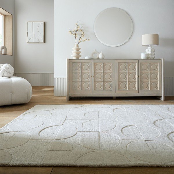 Tappeto avorio in lana tessuto a mano 200x290 cm Gigi – Flair Rugs-image-1