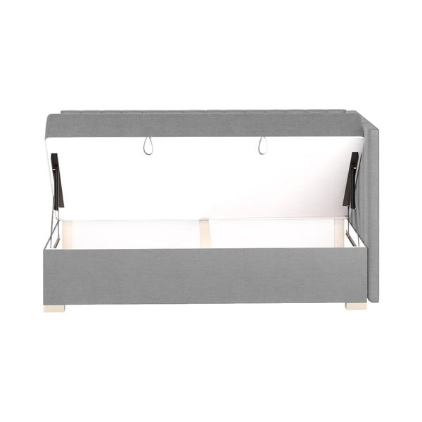 Letto da bambini con sponde grigio con contenitore con materasso incluso 90x200 cm Snugi – Ghado-image-4