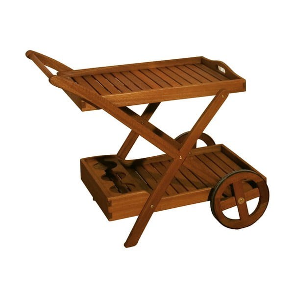 Tavolino di servizio da esterno in eucalipto massiccio 54x88 cm Toledo – Garden Pleasure-image-1