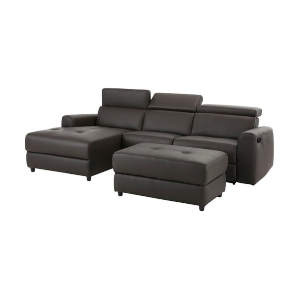 Divano angolare in pelle marrone scuro (angolo sinistro) Capena - Støraa-image-4