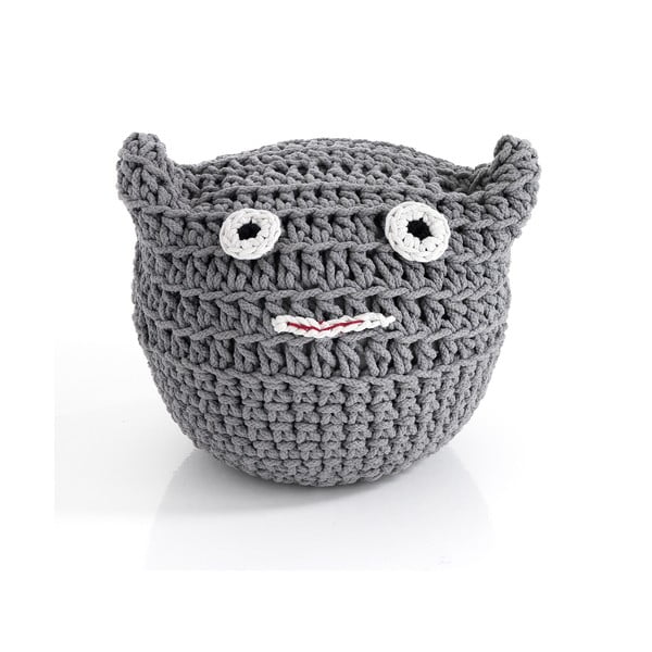 Pouf da divano per bambini in cotone grigio Cat - Tomasucci