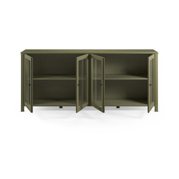 Vetrina verde in pino massiccio 186x80x40 cm Alessandra – Marckeric-image-3