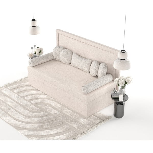 Letto singolo imbottito beige 80x200 cm Scala - Maison de Rêve-image-4