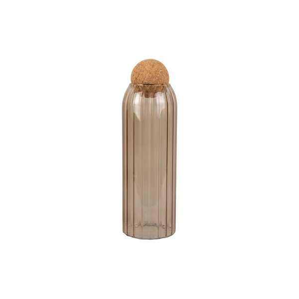 Vaso in vetro marrone con coperchio in sughero Gemma, altezza 28,5 cm - PT LIVING