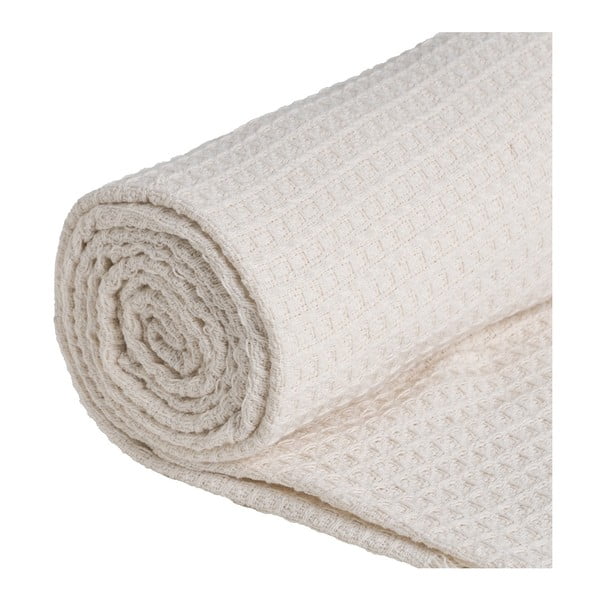 Copriletto crema in cotone riciclato 260x280 cm Honeycomb - Ixia-image-4