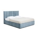 Letto matrimoniale imbottito blu con contenitore e rete inclusi 180x200 cm Thessa Bold Line – Bonami Selection