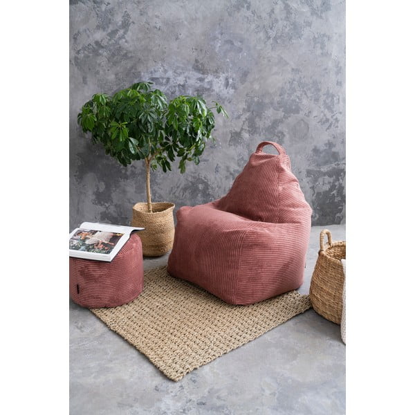 Puof a sacco marrone con rivestimento in velluto a coste Play Amuse – SLOWDOWN-image-1