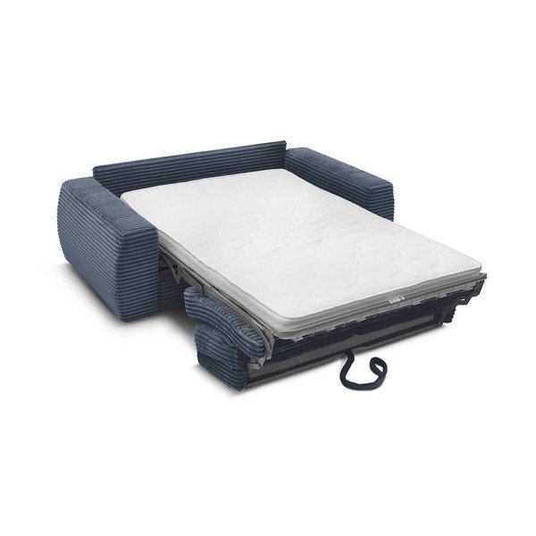 Divano blu scuro per il riposo quotidiano/allungabile con rivestimento in velluto a coste 220 cm Hugo – Bobochic Paris-image-4