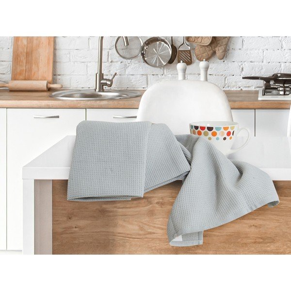 Asciugamani in cotone in set da 3 40x60 cm Wafle - B.E.S.-image-2