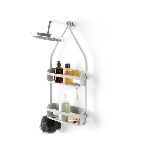 Mensola in plastica grigia appesa per il bagno Flex - Umbra