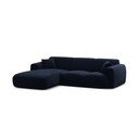 Divano angolare blu scuro (con penisola a sinistra/con chaise lounge) con rivestimento in velluto Molino – Micadoni 