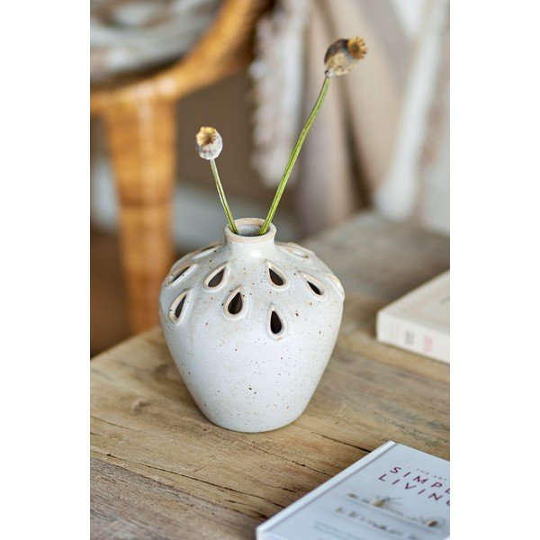 Vaso in gres beige (altezza 15 cm) Minel - Bloomingville-image-1