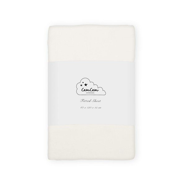 Lenzuolo con angoli per bambini color crema in cotone organico per culla 60x120 cm Off-White – Cam Cam Copenhagen