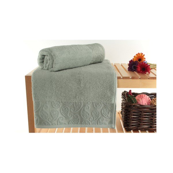 Set di 2 asciugamani verdi Sal, 90 x 150 cm - Foutastic