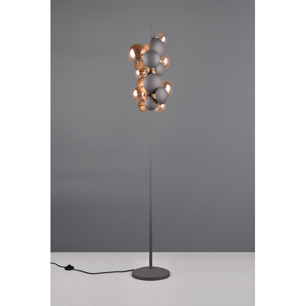 Lampada da terra con paralume in vetro grigio-oro (altezza 155 cm) Bubble - Trio Select-image-2