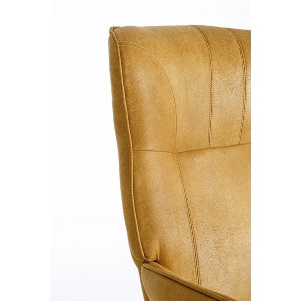 Poltrona color senape con rivestimento in finta pelle Nasira – Bizzotto-image-1