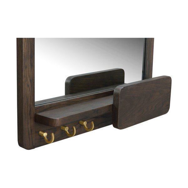 Specchio da parete con mensola con cornice in legno 45x60 cm Inverness - Rowico-image-3