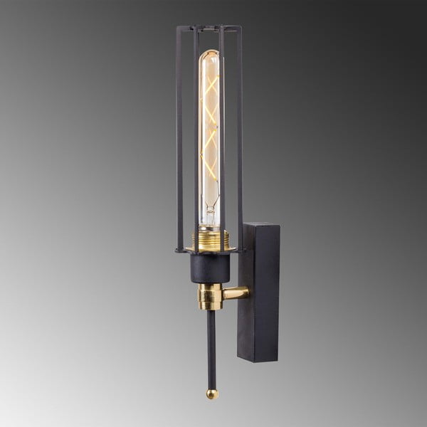 Lampada da parete in nero e oro ø 8 cm Fellini - Opviq lights-image-3