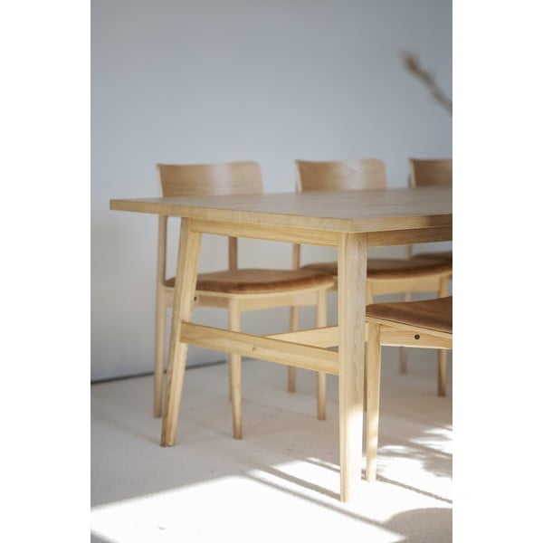 Tavolo da pranzo in rovere decorato in colore naturale 100x220 cm Plainfield - Rowico-image-4