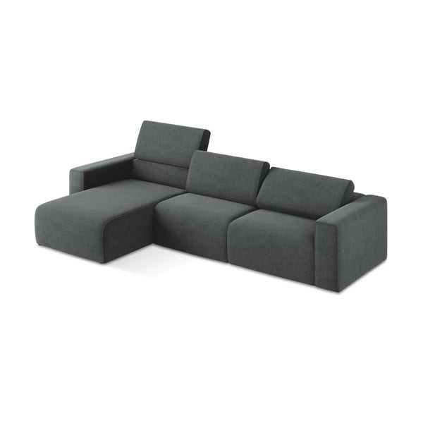 Divano angolare componibile grigio (con penisola a sinistra) Kalea – Makamii-image-1