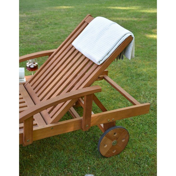 Chaise longue da giardino in legno marrone Beverly Hills - Garden Pleasure-image-2