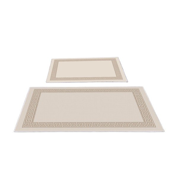 Set di tappetini per il bagno marrone chiaro 2 pz 60x100 cm – Foutastic