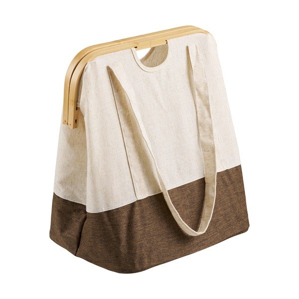 Cesta per il bucato marrone/color crema in tessuto Noto – House Nordic-image-3