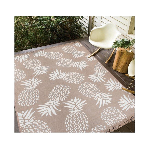 Tappeto bifacciale beige e bianco Pineapple, 120 x 180 cm - Cihan Bilisim Tekstil-image-2