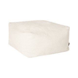 Poggiapiedi beige con rivestimento in bouclé Keno – noo.ma