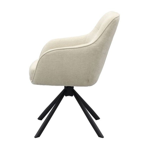 Sedia da pranzo color crema imbottito con braccioli Avola – Unique Furniture-image-3