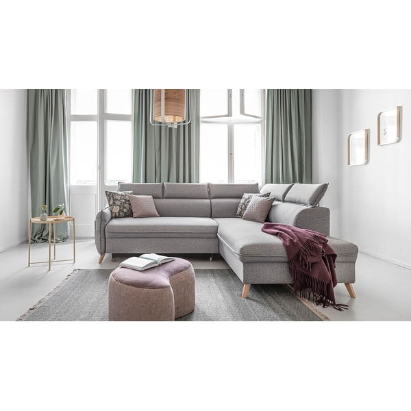 Divano letto angolare grigio chiaro (angolo destro) Sweet Harmony - Miuform-image-1