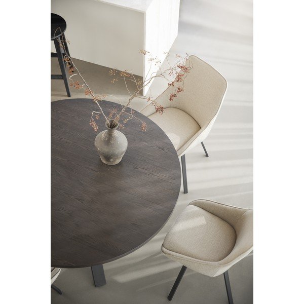 Tavolo da pranzo rotondo in rovere marrone scuro ø 135 cm Maddock - Rowico-image-4