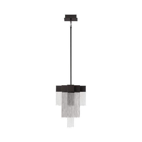 Lampadario LED nero opaco in acciaio con intensità regolabile Revια – Nova Luce