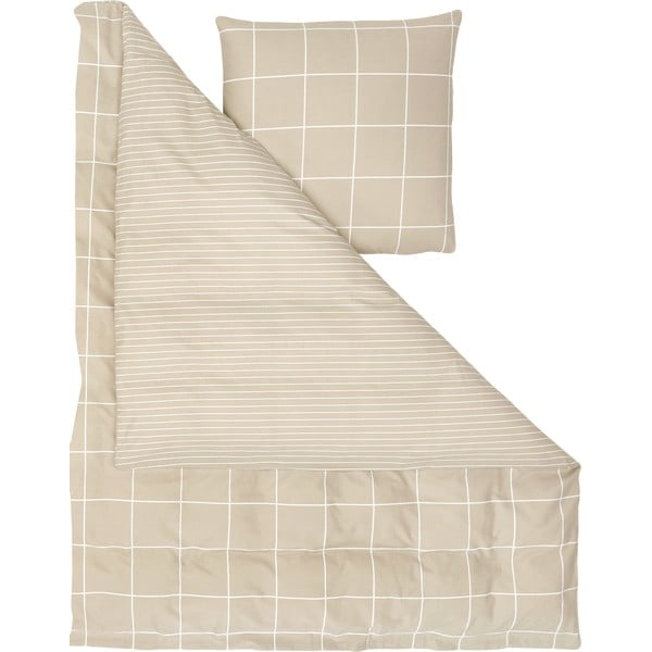 Biancheria da letto in flanella beige per letto singolo , 135 x 200 cm Noelle - Westwing Collection