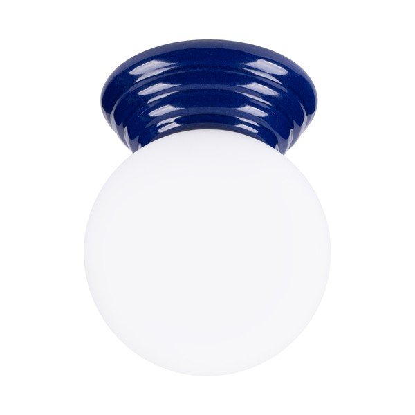 Plafoniera blu in ceramica con paralume in vetro ø 12 cm Farsa – Sollux
