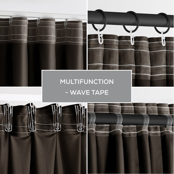 Tenda parzialmente oscurante marrone in velluto 140x270 cm – Restilo-image-4