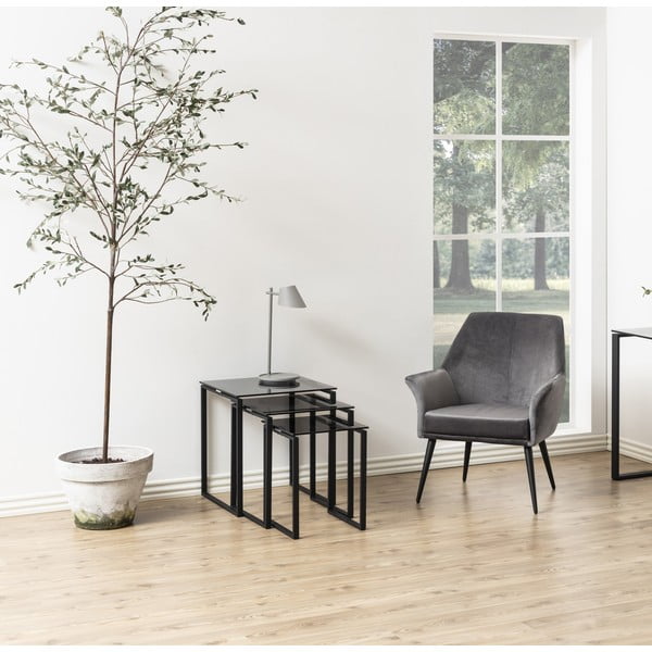 Tavolini neri in set da 3 Katrine - Actona-image-2