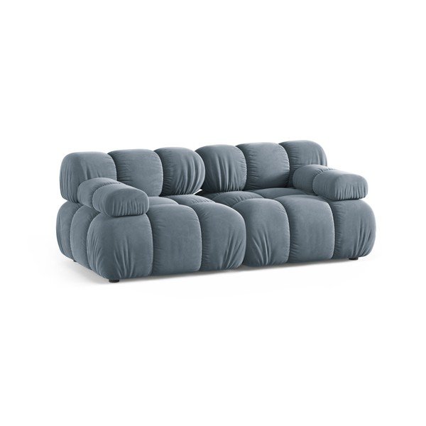 Divano componibile grigio con rivestimento in velluto 188 cm – Micadoni -image-1