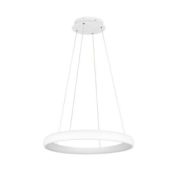 Lampadario bianco a LED dimmerabile con paralume in metallo ø 75 cm Cardona - Trio